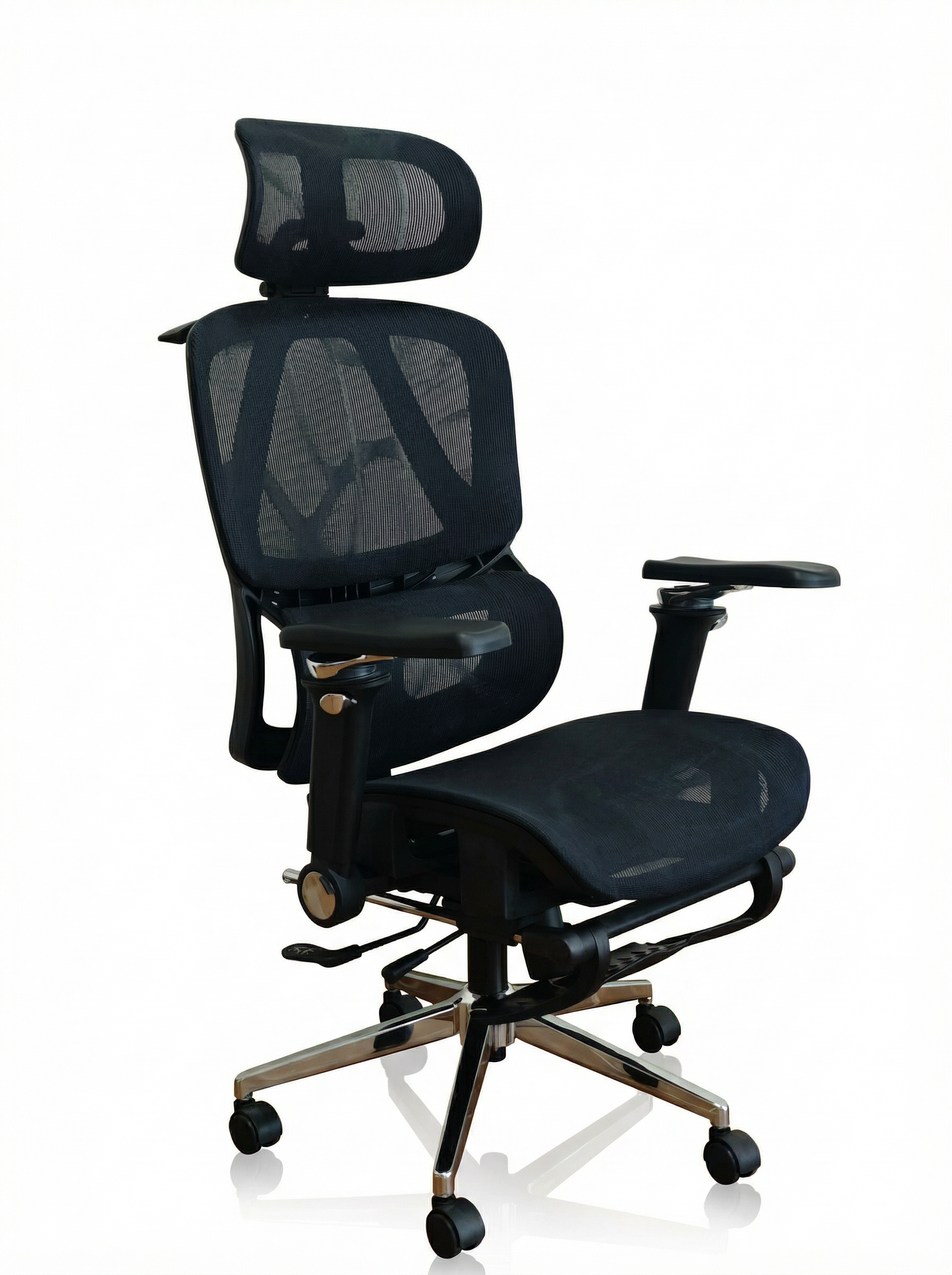 Advanced Ergonomic Mesh Office Chair with Adjustable Lumbar Support, Headrest & 3D Armrests, Pro Edition (Black, pp)
