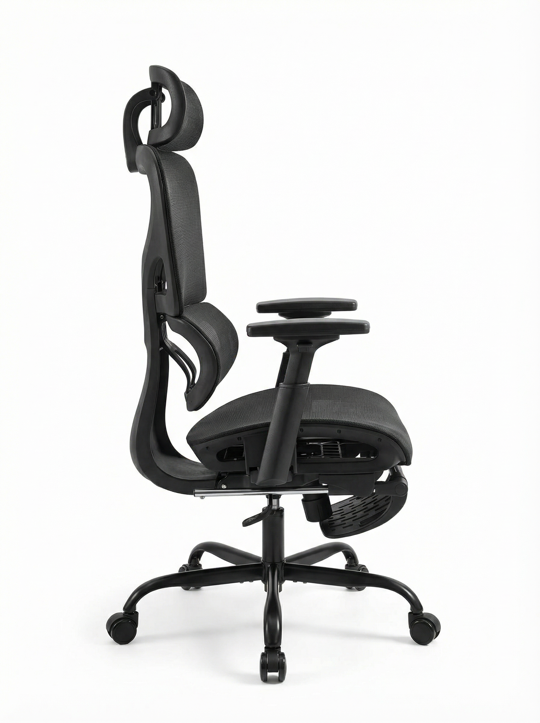 Chaise de bureau ergonomique en maille avec support lombaire et appui-tête réglables et accoudoirs 3D, édition Plus